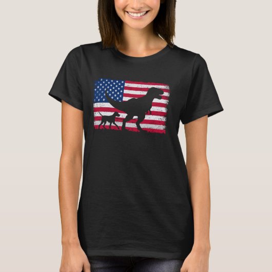 Retro German Kurzhaarige Pointer 4. Juli Ameri T-Shirt (Vorderseite)
