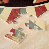 Retro German Kurzhaarige Pointer Yellow Brown Art Puzzle (Seite)
