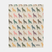 Retro German Shepherd Blanket Cosy Puppy Fleece (Vorderseite)