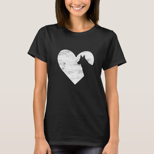 Retro German Shepherd Dog Heart Valentine's Day Do T-Shirt (Vorderseite)