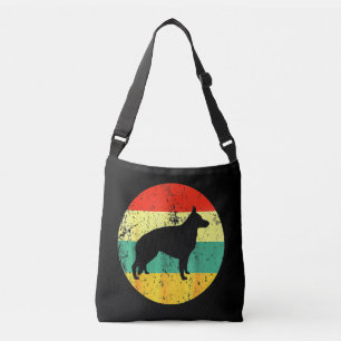 Retro German Shepherd Dog Tragetaschen Mit Langen Trägern