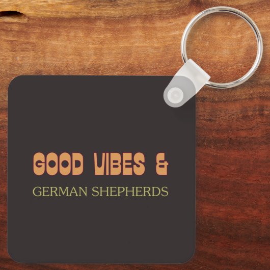 Retro German Shepherd Keychain Schlüsselanhänger (Rückseite)