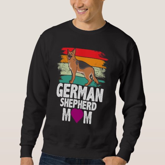 Retro German Shepherd Mama Hund Mutter Haustiere M Sweatshirt (Vorderseite)
