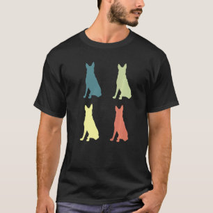 Retro German Shepherd Silhouetten Hundebesitzer T-Shirt