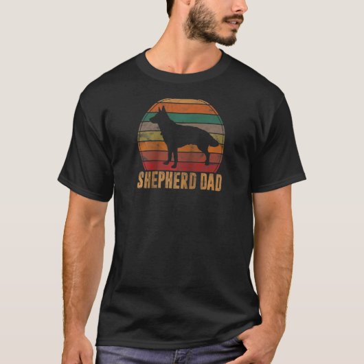 Retro German Shepherd Vater Dog Owner Pet Schäfer T-Shirt (Vorderseite)