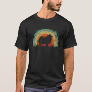 Retro German Spitz Vintager Regenbogen Männer Frau T-Shirt