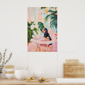 Retro German Wirehaired Pointer Poster, German Poster (Küche)