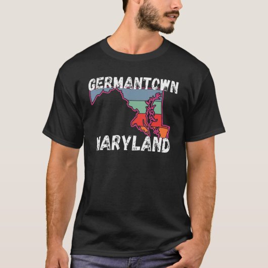 Retro Germantown MD Maryland City Apparel Souvenir T-Shirt (Vorderseite)