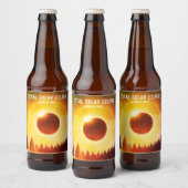 Retro Gesamte Sonnenfinsternis 8. April 2024 Lands Bierflaschenetikett (Flaschen)