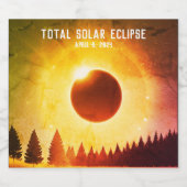 Retro Gesamte Sonnenfinsternis 8. April 2024 Lands Bierflaschenetikett (Einzelnes Label)