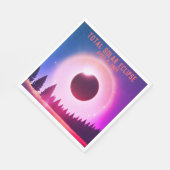 Retro Gesamte Sonnenfinsternis 8. April 2024 Lands Serviette (Ecke)