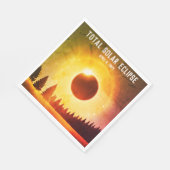 Retro Gesamte Sonnenfinsternis 8. April 2024 Lands Serviette (Ecke)