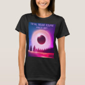 Retro Gesamte Sonnenfinsternis 8. April 2024 Lands T-Shirt (Vorderseite)
