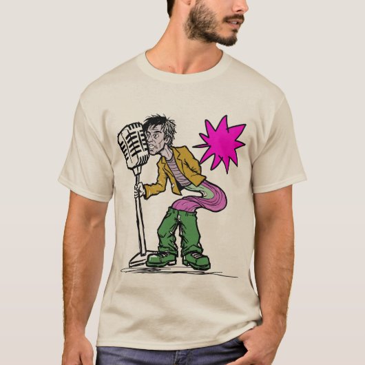Retro Gesangs-Expressionismus-Kunst-Design T-Shirt (Vorderseite)