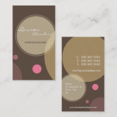 RETRO-GESCHÄFTSKARTE: große Punkte 2P Visitenkarte (Vorne/Hinten)