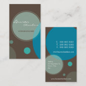 RETRO-GESCHÄFTSKARTE: große Punkte 5P Visitenkarte (Vorne/Hinten)