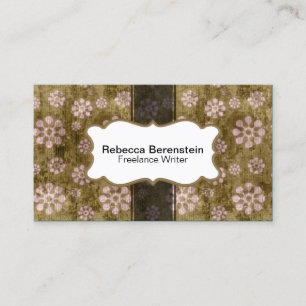 Retro-Geschäftskarten mit Grunge-Blumenmuster Visitenkarte