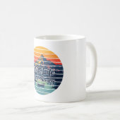 Retro-Geschenk für Fliegenfischen-Driftboot-Flusst Kaffeetasse (VorderseiteRechts)