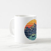Retro-Geschenk für Fliegenfischen-Driftboot-Flusst Kaffeetasse (Vorderseite Links)