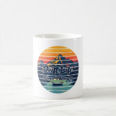 Retro-Geschenk für Fliegenfischen-Driftboot-Flusst Kaffeetasse (Mittel)