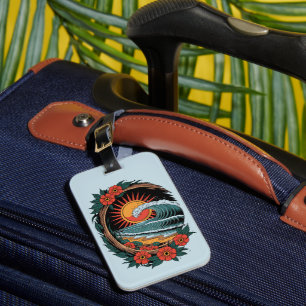 Retro-Geschenk für Florale Strandliebhaber Sonnenu Gepäckanhänger
