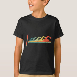 Retro-Geschenk für Schwimmer-Herzschlag T-Shirt