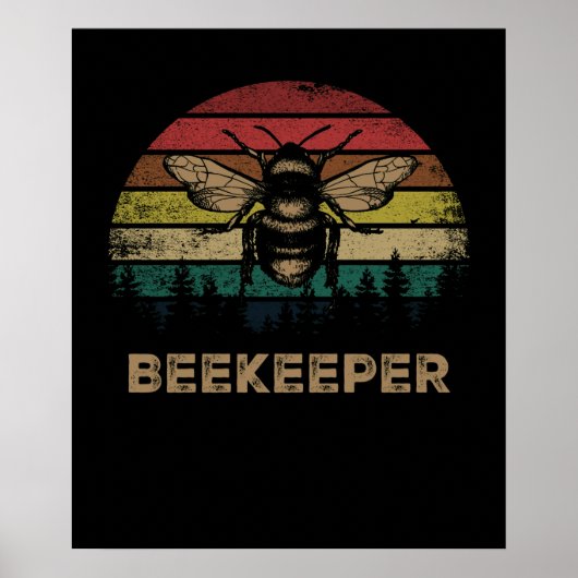Retro-Geschenk für Vintage Bienenhalter Poster (Vorne)