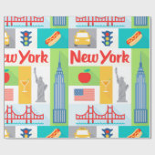 Retro Geschenk-Packpapier New York City Geschenkpapier (Flach)