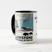 Retro-Geschenk Yellowstone-Nationalpark-Büffel Tasse (Vorderseite Links)