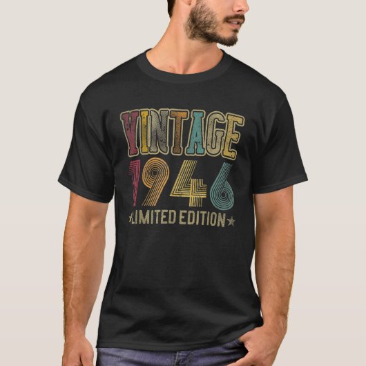 Retro Geschenke Design für Geschenke Geboren 1946  T-Shirt (Vorderseite)
