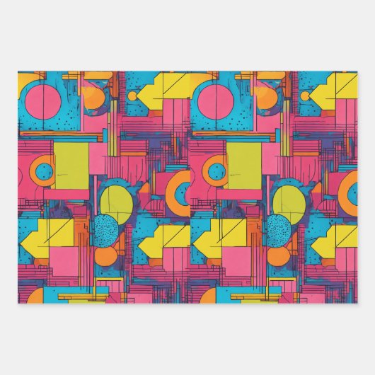 Retro Geschenkpapier Set (Vorderseite)