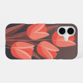 Retro geschwungene Tulpe iPhone 16 Hülle (Rückseite (Horizontal))