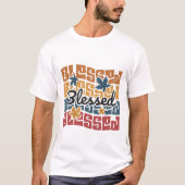 Retro Gesegnet - Erntedank T-Shirt (Vorderseite)