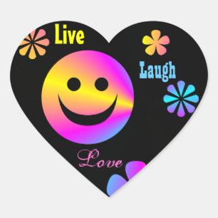 Retro Gesichts-Aufkleber Herz-Aufkleber