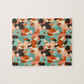 Retro-Gesichtsmuster des menschlichen Diversity Puzzle (Horizontal)