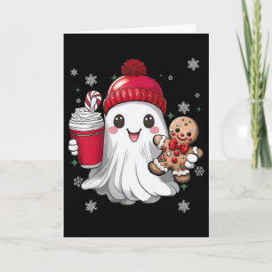 Retro Gespenst Mütze Weihnachten Xmas Kaffee G Karte