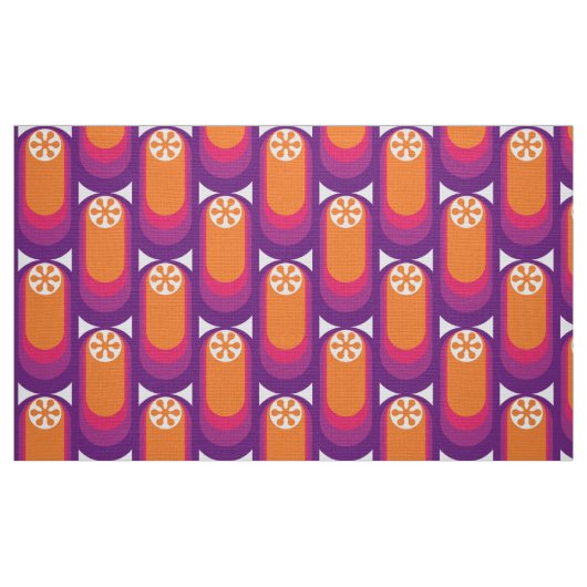 Retro gestalteter Stoff mit 60er 70er Muster (Fat Quarter (45,7 x 55,9 cm))