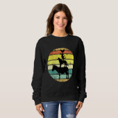 Retro gestapelte Landtiere Vintage Sonnenuntergang Sweatshirt (Vorne ganz)