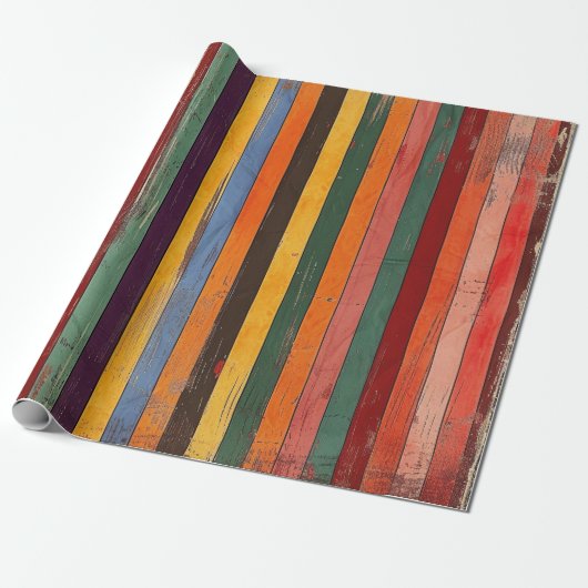 Retro gestreift geschenkpapier (Ungerollt)