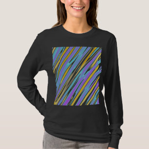Retro-gestreifte abstrakte Kunst T-Shirt