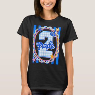 Retro-gestreifte Grundschullehrerin 2. Klasse Rück T-Shirt