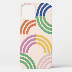Retro gestreifte Kurven Geometrischer Hintergrund Case-Mate iPhone Hülle