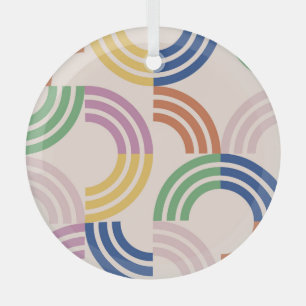 Retro gestreifte Kurven Geometrischer Hintergrund Ornament Aus Glas