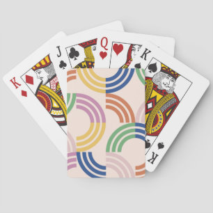 Retro gestreifte Kurven Geometrischer Hintergrund Spielkarten