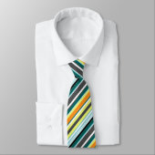 retro gestreifte Monogramm-Krawatte Krawatte (Gebunden)