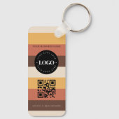 Retro gestreifte QR-Code-Prüfung für benutzerdefin Schlüsselanhänger (Rückseite)