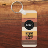 Retro gestreifte QR-Code-Prüfung für benutzerdefin Schlüsselanhänger (Vorderseite)