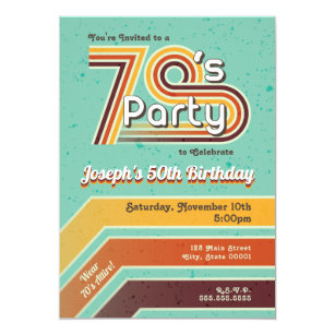 70er Party Einladungen Zazzle De