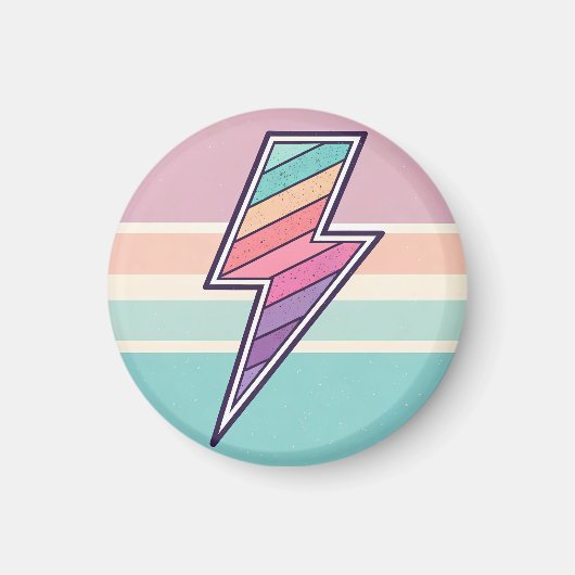 Retro gestreifter Blitz Magnet (Vorne)