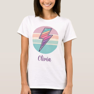 Retro gestreifter Blitz T-Shirt